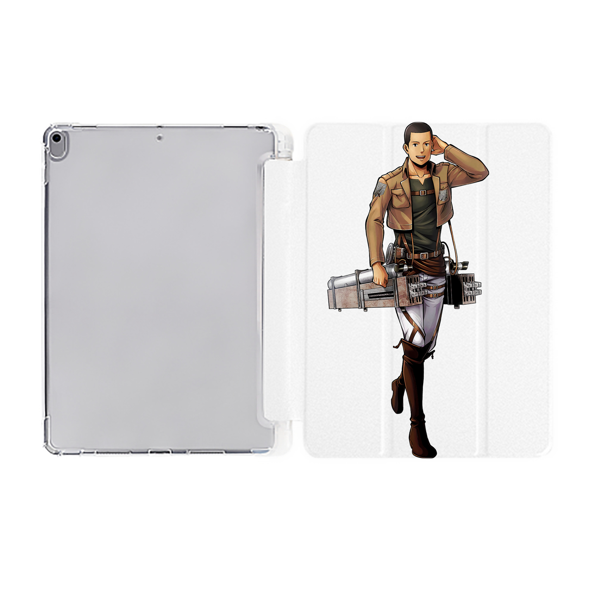 （画像用） 進撃の巨人 Attack on Titan IPad ケース ペン収納付き 三つ折りスタンド PUレザー×シリコン 対応機種9.5/10.5/10.9インチ
